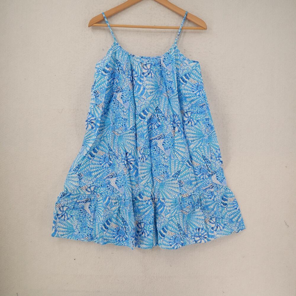 New Lilly Pulitzer Women's Small Jayden Linen Dress  Amalfi Blue by The Seashore - Picture 4 of 12